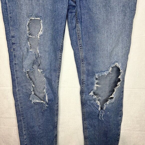 ASOS Mom Jeans Womens Size 26x32 High Rise Distressed Destroyed Stretch - Picture 3 of 7